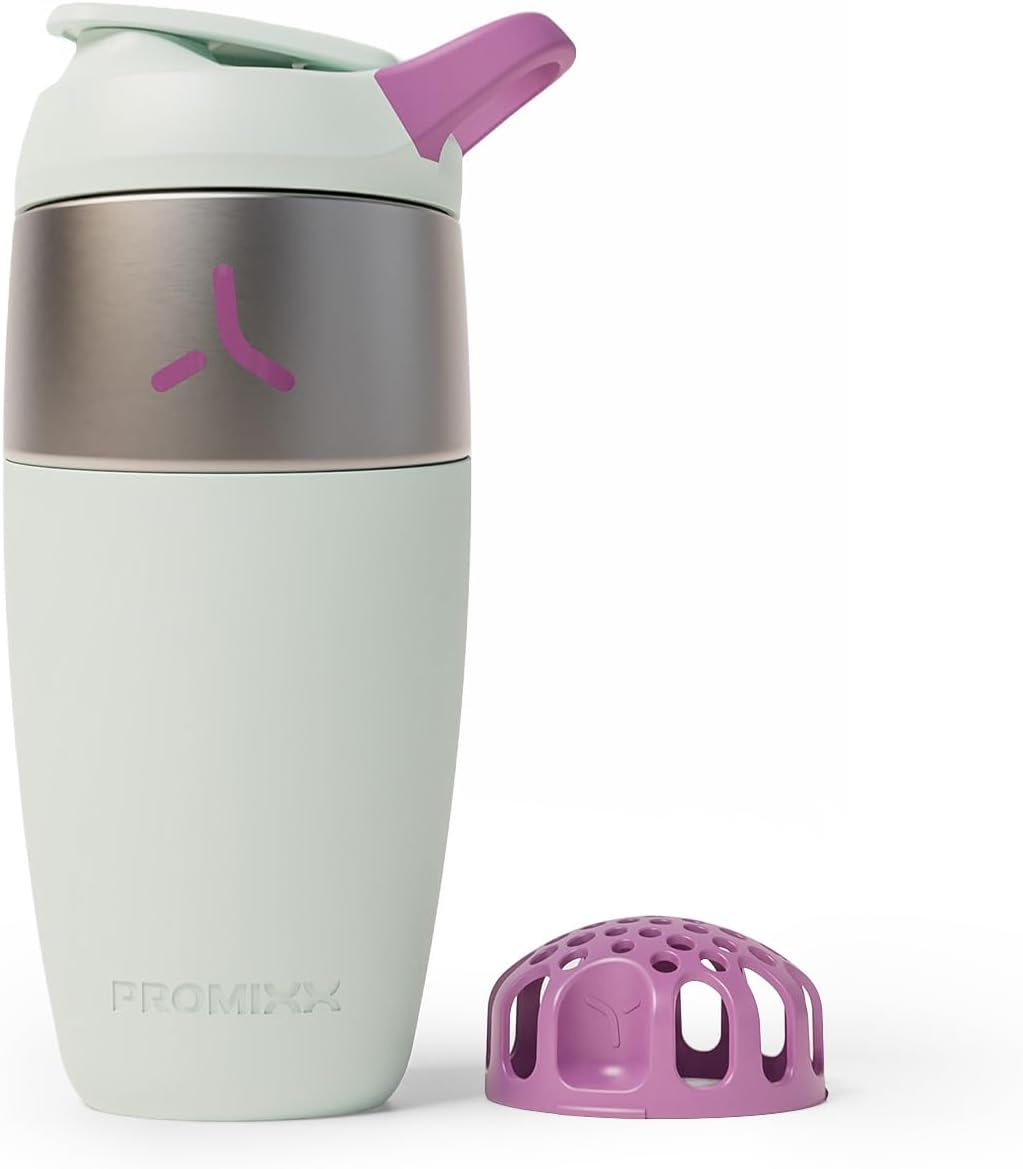 Promixx Pursuit Stainless Steel Shaker Bottle - 26oz Lightweight Metal Protein Mixer with Snap-Fit Agitator for Smooth Shakes - Leak-Proof Gym Shaker Cup for Fitness & Travel - Midnight Blue