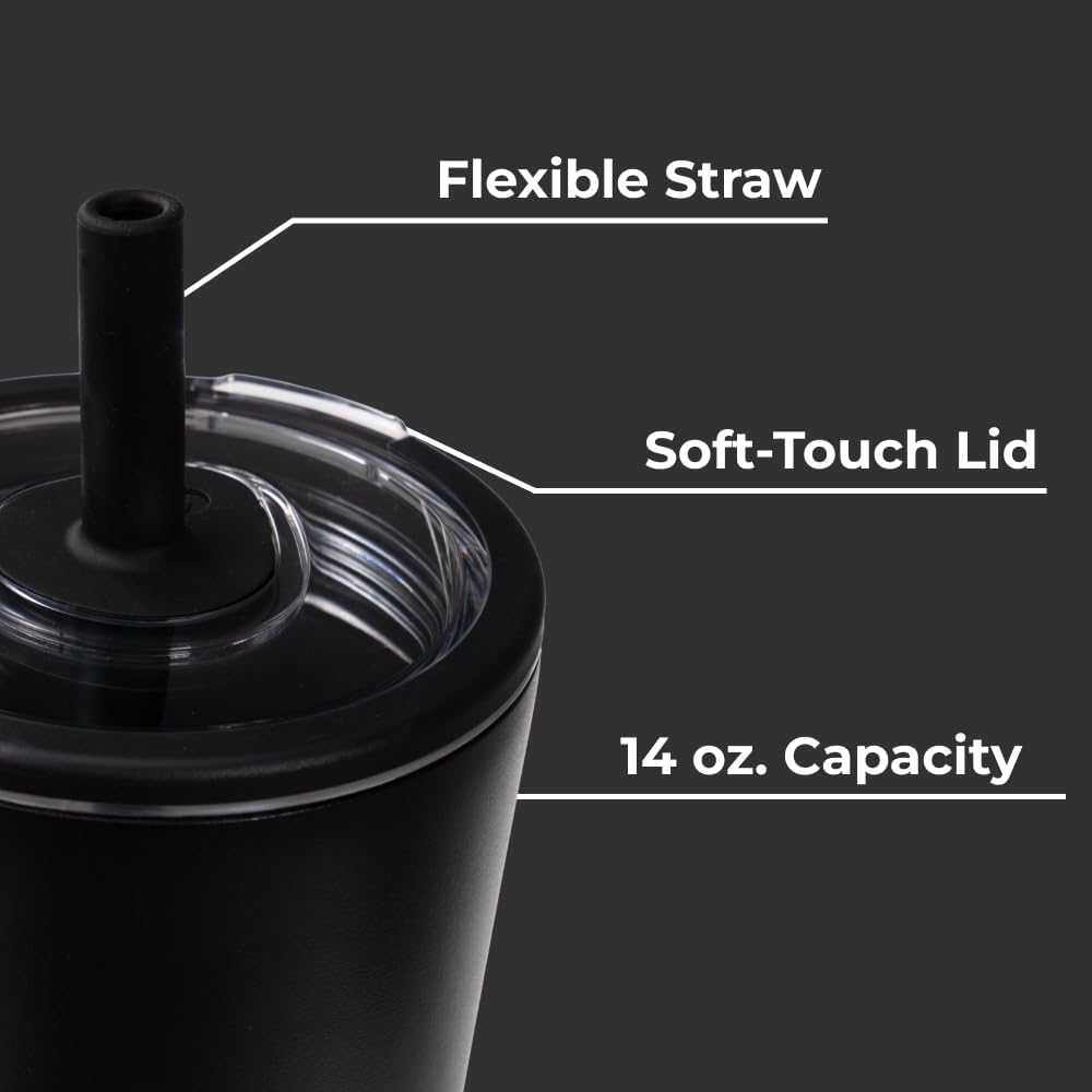 HydroJug Everyday Tumbler 20 oz – Ceramic-Lined Insulated Tumbler with Straw and Soft-Touch Lid, Cup Holder Friendly, Double-Wall Vacuum Insulation, Reusable Travel Cup – Rodeo