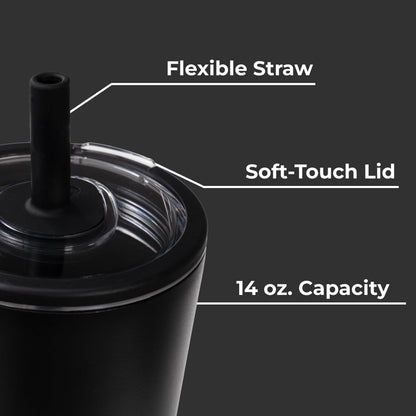 HydroJug Everyday Tumbler 20 oz – Ceramic-Lined Insulated Tumbler with Straw and Soft-Touch Lid, Cup Holder Friendly, Double-Wall Vacuum Insulation, Reusable Travel Cup – Rodeo