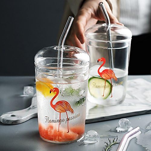 ALINK Skinny Clear Glass Straws, 10.5" x 7 mm Long Reusable Drinking Straws for 30 oz 20 oz RTIC/YETI Stanley Tumblers, Mason Jars, Pack of 8 with 2 Cleaning Brush