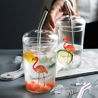ALINK Skinny Clear Glass Straws, 10.5" x 7 mm Long Reusable Drinking Straws for 30 oz 20 oz RTIC/YETI Stanley Tumblers, Mason Jars, Pack of 8 with 2 Cleaning Brush