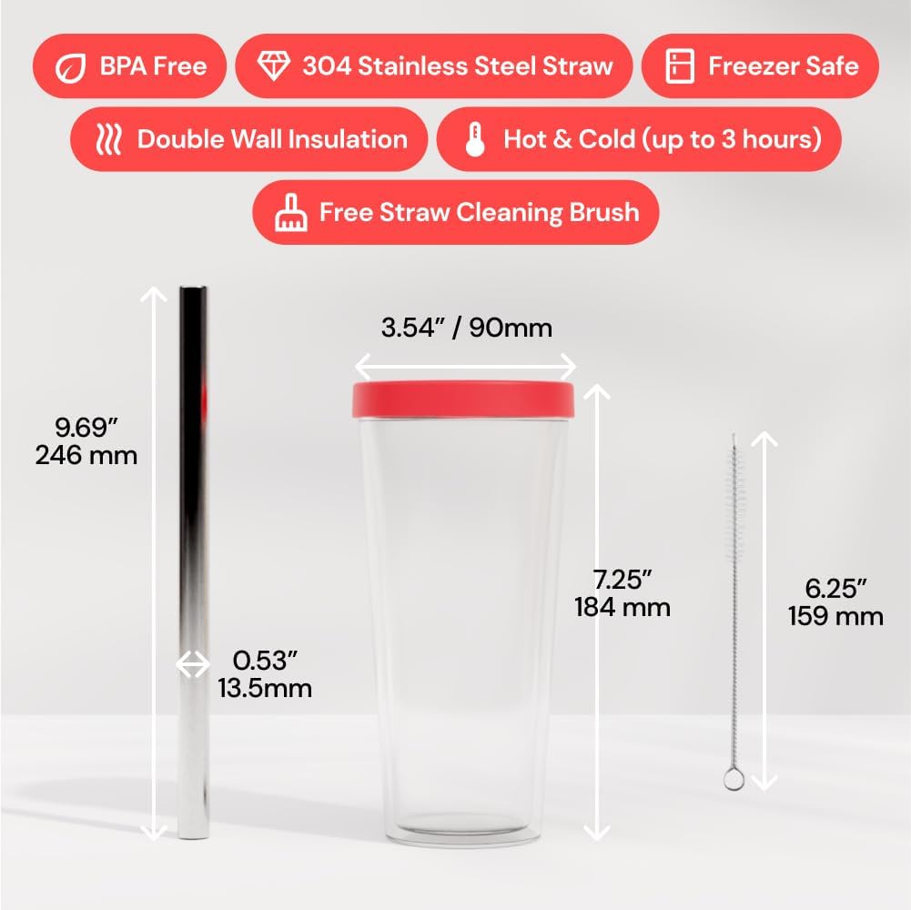 Dodoko Reusable Boba Cup and Straw Boba Tea Cup Bubble Tea Cup Reusable Iced Coffee Cup Cold Coffee Cup Smoothie Cup with Lid and Straw Smoothie Cup to go Smoothie Tumbler 17 oz - Sage Green