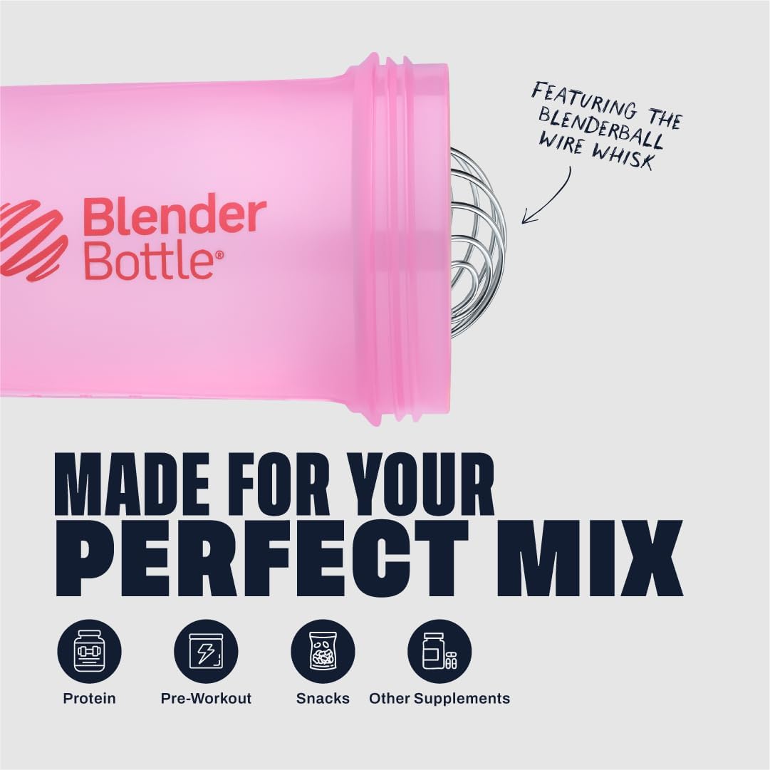BlenderBottle Shaker Bottle with Pill Organizer and Storage for Protein Powder, Classic V2 ProStak System, 22-Ounce, Midnight Black