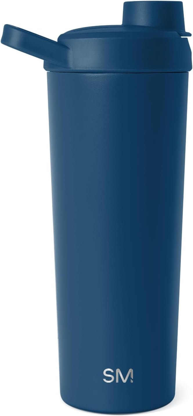 Simple Modern Stainless Steel Shaker Bottle with Ball 24oz | Metal Insulated Cup for Protein Mixes, Shakes and Pre Workout | Rally Collection | Almond Birch