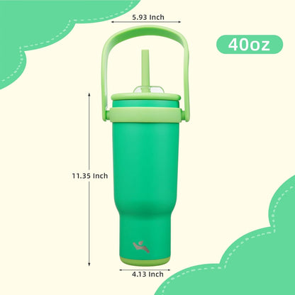 Konokyo 30 oz Tumbler with Side Handle, Insulated Water Bottle with Straw and 2 in 1 Lid, Stainless Steel Cup Travel Coffee Mug for Sports Office Gym,Purple