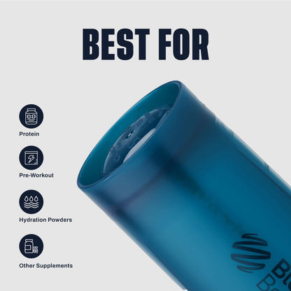 BlenderBottle Classic V2 Shaker Bottle Perfect for Protein Shakes and Pre Workout, 20-Ounce, Clear/Black