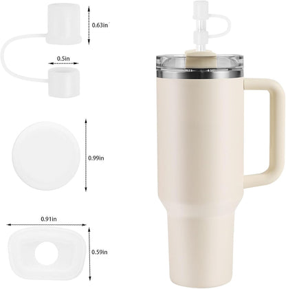 MOLOSLEEVE 21 Colors Straw Toppers Include A Set of Leak-proof Plugs, for Stanley Straw Covers Cap for Stanley Cup 2.0 30oz, 40oz, Silicone, Dust-Proof （Clear）
