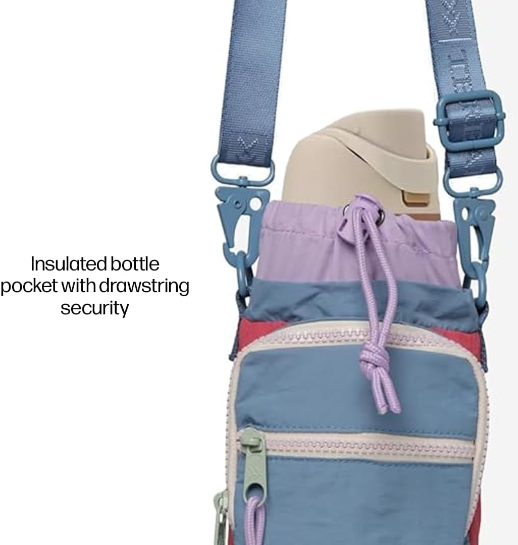 Thread Wallets Water Bottle Sling Crossbody Bag – Small Cross Body Sling with Pockets for Water Bottle, Cash, Phone & Keys