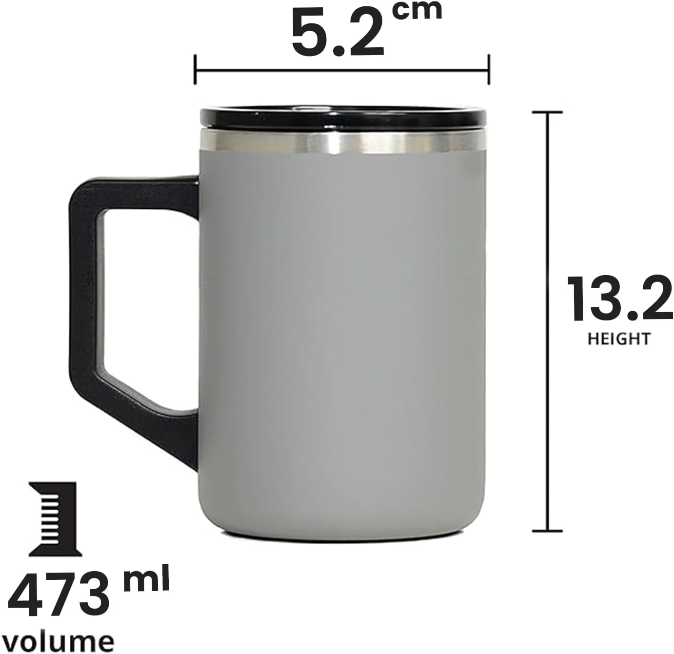 Elemental Insulated Coffee Mug - Triple-Wall Stainless Steel Summit Travel Cup for Hot and Cold Drinks - Thermal Coffee Mug with Lid and Handle for Camping, Office & Travel 16oz - Rainbow Speckle