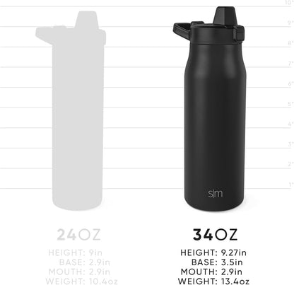 Simple Modern Filtered Water Bottle | Insulated Stainless-Steel Carbon Filter Travel Water Bottles | Reusable for Clean Drinking Water On The Go | 34oz, Sea Glass Sage