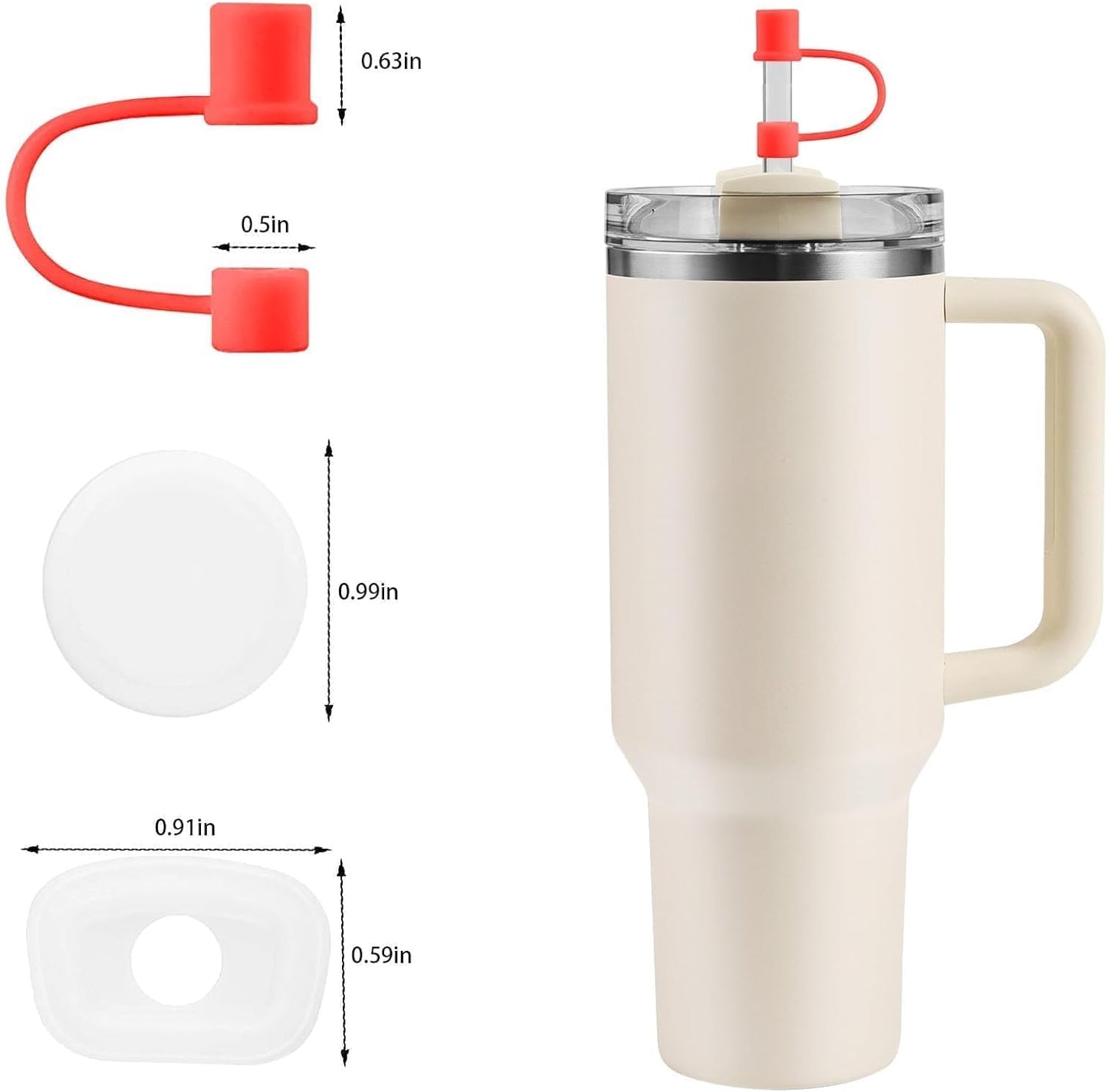 MOLOSLEEVE 21 Colors Straw Toppers Include A Set of Leak-proof Plugs, for Stanley Straw Covers Cap for Stanley Cup 2.0 30oz, 40oz, Silicone, Dust-Proof （Clear）