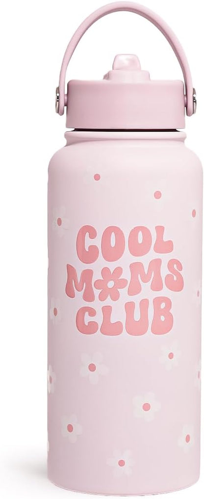 SANDJEST Pickleball Gift for Women, Water Bottle Stainless Steel 32oz with Lid & Straw, Sport Insulated Bottles Gifts for Girls Friends Teens Birthday Christmas