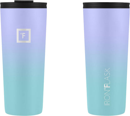 IRON °FLASK Classic Tumbler - Vacuum Insulated Stainless Steel Water Bottle, Double Walled, Drinking Cup, Insulated Travel Mug (Cobalt, 24 oz Solid Lid)