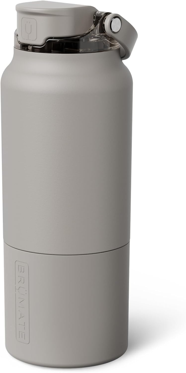 BrüMate Rise 25oz Water Bottle With 100% Leakproof Covered Silicone Straw | Insulated Stainless Steel Water Bottle | Cup-Holder Friendly | Fast Flow | Soft Sip Silicone Spout | BPA-Free (Rose Taupe)