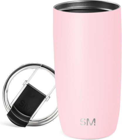 Simple Modern Voyager Tumbler with Flip Lid | Travel Coffee Mug | Insulated Stainless Steel Cold Brew Iced or Hot Coffee Cup | Gifts for Women Men Her Him | 16oz, Almond Birch