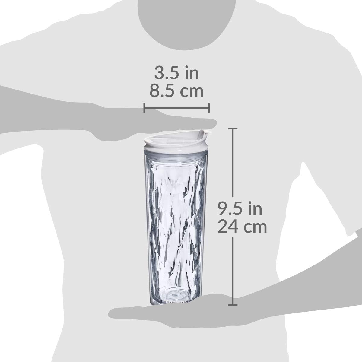 Cupture Crystal Click & Seal Shake Tumbler Cup for Hot or Cold Drinks - 22 oz (Black Diamond)