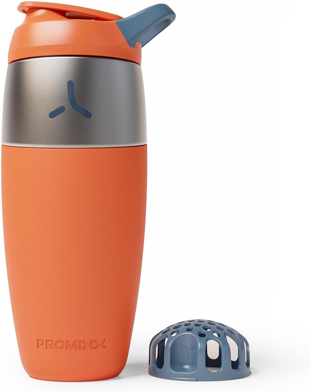 Promixx Pursuit Stainless Steel Shaker Bottle - 26oz Lightweight Metal Protein Mixer with Snap-Fit Agitator for Smooth Shakes - Leak-Proof Gym Shaker Cup for Fitness & Travel - Midnight Blue