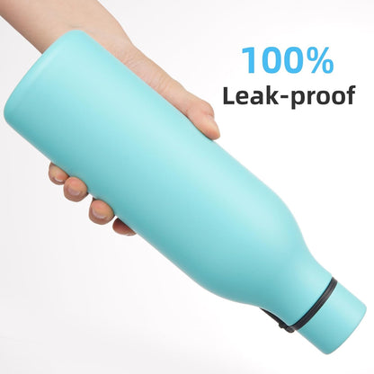 Konokyo Insulated Water Bottle with Strap,18 oz Double Wall Stainless Steel Vacuum Bottles Metal Water Flask,Macaron Green - Colors B