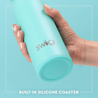 Swig Life 36oz Insulated Water Bottle, Travel Water Bottle with Straw and Lid, Cup Holder Friendly, Stainless Steel (Pickleball)