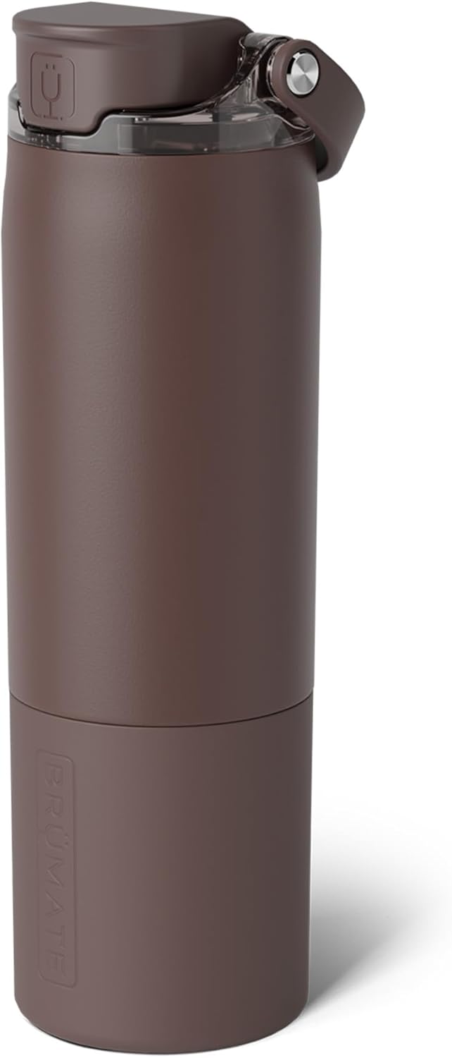 BrüMate Rise 25oz Water Bottle With 100% Leakproof Covered Silicone Straw | Insulated Stainless Steel Water Bottle | Cup-Holder Friendly | Fast Flow | Soft Sip Silicone Spout | BPA-Free (Rose Taupe)