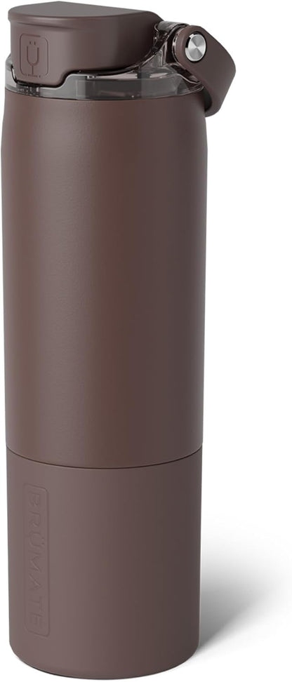 BrüMate Rise 25oz Water Bottle With 100% Leakproof Covered Silicone Straw | Insulated Stainless Steel Water Bottle | Cup-Holder Friendly | Fast Flow | Soft Sip Silicone Spout | BPA-Free (Rose Taupe)