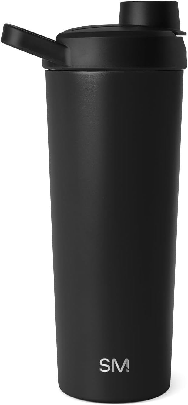 Simple Modern Stainless Steel Shaker Bottle with Ball 24oz | Metal Insulated Cup for Protein Mixes, Shakes and Pre Workout | Rally Collection | Almond Birch