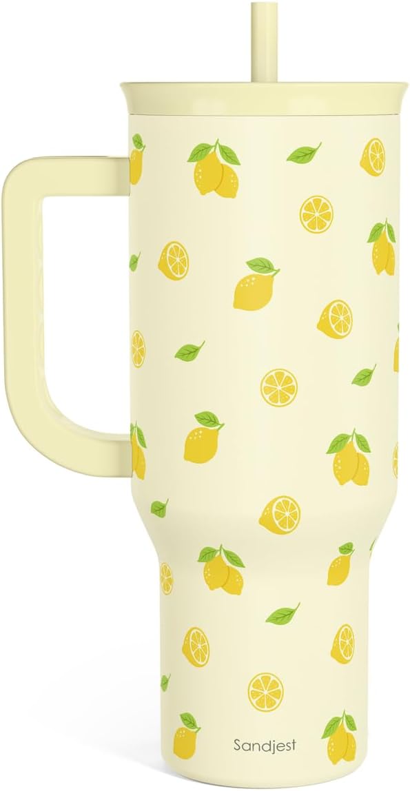 SANDJEST Pickleball 40oz Tumbler With Handle and Straw, Pickleball Queen Insulated Stainless Steel Travel Coffee Mug for Women Girls Players, Gift Idea for Birthday Christmas Mothers Day
