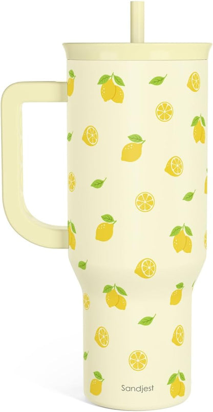SANDJEST Pickleball 40oz Tumbler With Handle and Straw, Pickleball Queen Insulated Stainless Steel Travel Coffee Mug for Women Girls Players, Gift Idea for Birthday Christmas Mothers Day