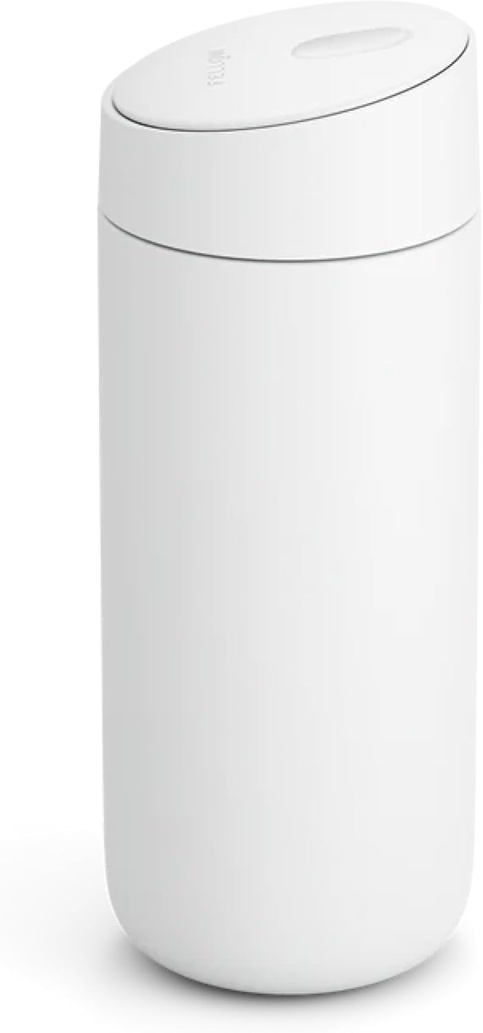 Fellow 16 oz Carter Slide Ceramic Lined Coffee Travel Mug – One-Handed Slide Lid, Vacuum Insulated Stainless Steel, Leak-Proof, Hot 6 Hours Cold 6 Hours, BPA-Free, Dishwasher Safe, Hazy Blue