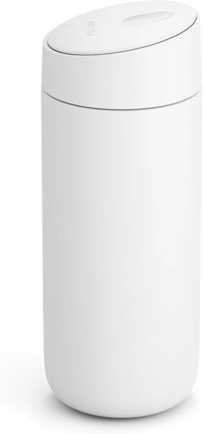 Fellow 16 oz Carter Slide Ceramic Lined Coffee Travel Mug – One-Handed Slide Lid, Vacuum Insulated Stainless Steel, Leak-Proof, Hot 6 Hours Cold 6 Hours, BPA-Free, Dishwasher Safe, Hazy Blue