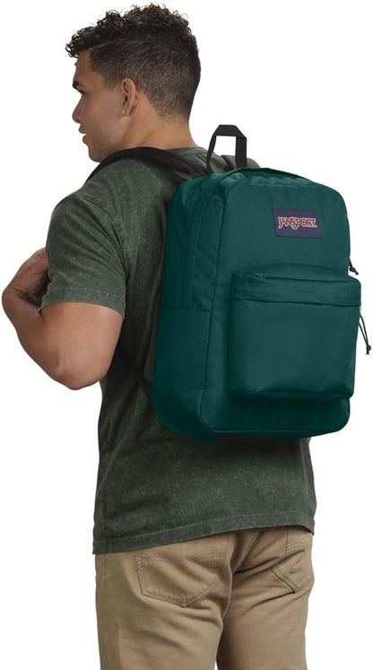 JanSport SuperBreak One Backpacks - Durable, Lightweight Bookbag with 1 Main Compartment, Front Utility Pocket with Built-in Organizer - Premium Backpack, Black - Colors B