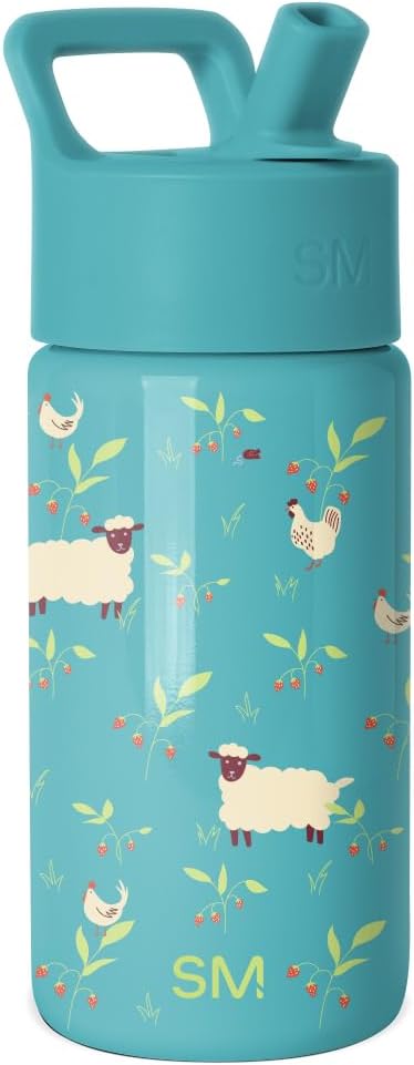 Simple Modern Kids Water Bottle with Straw Lid | 14oz Insulated Stainless Steel Kids Tumbler & Spill Proof Toddler Cup for School, Girls, Boys | Summit | Chloe Floral - Colors A