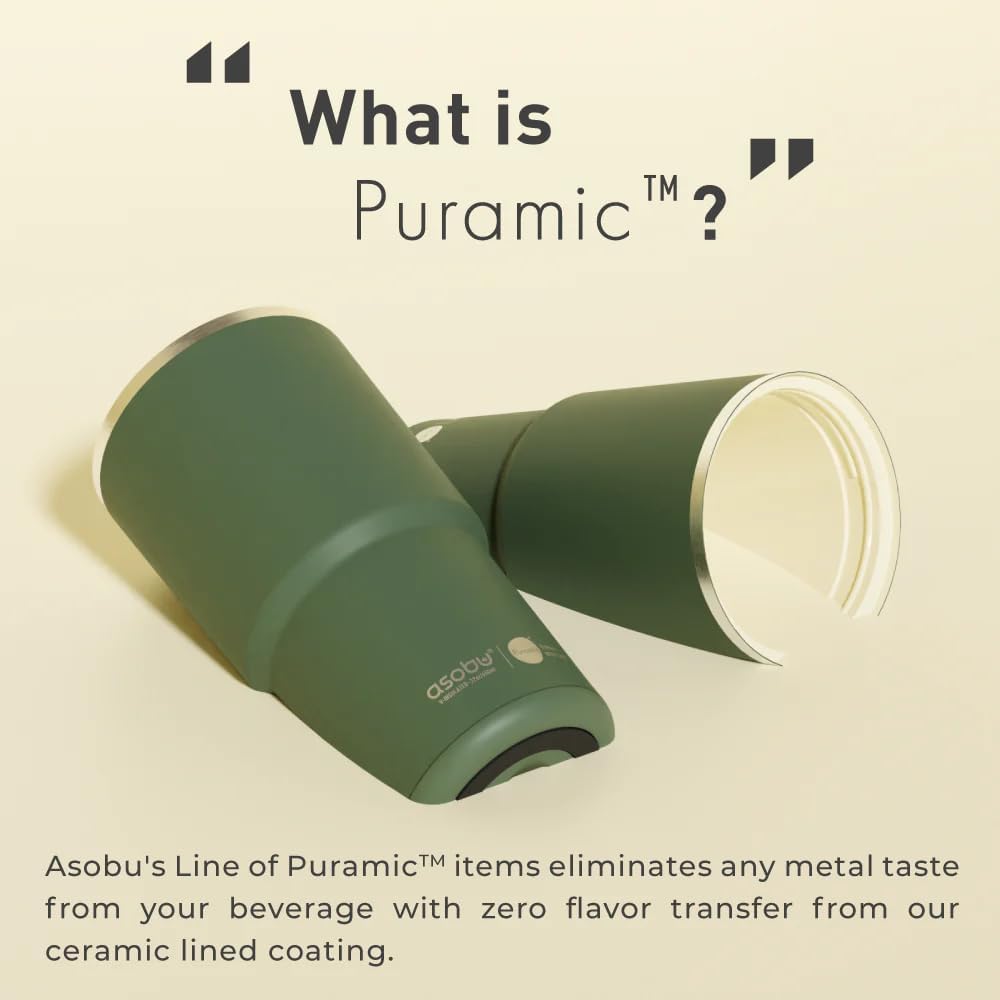 asobu 22oz Extra Large Ceramic-Lined Travel Mug with No Metal Taste-Keeps Flavors True - Double-Wall Vacuum Insulated Coffee Mug with Spill-Proof Pop-Open Lid for Hot Drinks