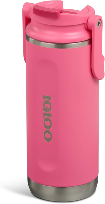 Igloo 20 oz Stainless Steel Tumbler | Sport Sipper Bottle | Thrift Pink