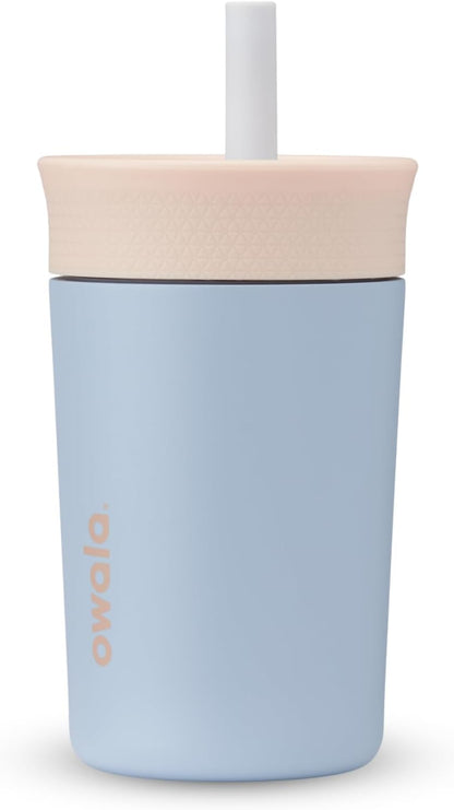 Owala Kids BPA-Free Plastic Tumbler with Spill Resistant Flexible Straw, Easy to Clean, Kids Water Bottle, Great for Travel, Dishwasher Safe, 15 Oz, Skate Park