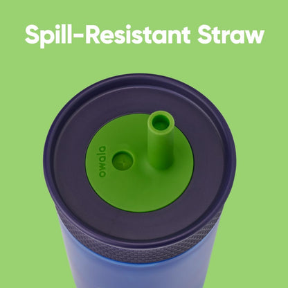 Owala Kids BPA-Free Plastic Tumbler with Spill Resistant Flexible Straw, Easy to Clean, Kids Water Bottle, Great for Travel, Dishwasher Safe, 15 Oz, Skate Park