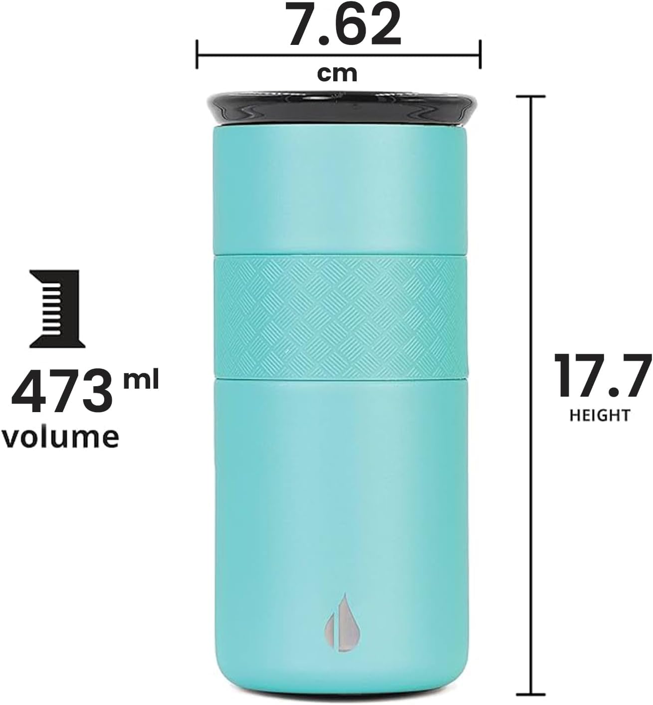 Elemental Artisan Insulated Tumbler, Triple Wall Coffee Travel Mug, Reusable Stainless Steel Coffee Tumbler with Ceramic Lid, Thermal Coffee Cups for Hot (6 Hrs) & Cold (18 Hrs), 16oz - Forest Green