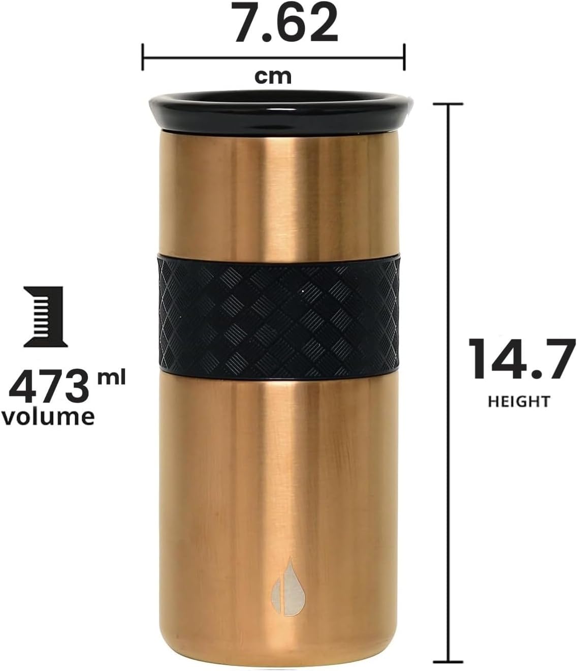 Elemental Artisan Insulated Tumbler, Triple Wall Coffee Travel Mug, Reusable Stainless Steel Coffee Tumbler with Ceramic Lid, Thermal Coffee Cups for Hot (6 Hrs) & Cold (18 Hrs), 16oz - Forest Green