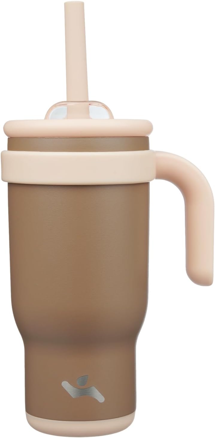 Konokyo 30 oz Tumbler with Side Handle, Insulated Water Bottle with Straw and 2 in 1 Lid, Stainless Steel Cup Travel Coffee Mug for Sports Office Gym,Purple