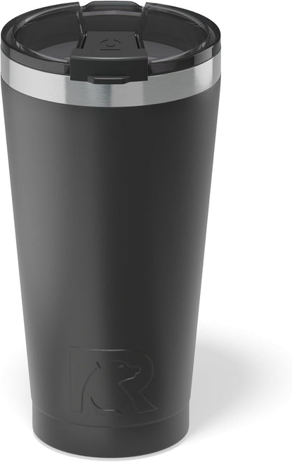RTIC 16oz Essential Pint Tumbler with Lid, Ceramic Lined, Insulated, Stainless Steel, Metal, Double Wall Vacuum-Insulation, Portable Travel Cup for Beer, Iced Coffee, Tea, Hot and Cold Drink, Olive
