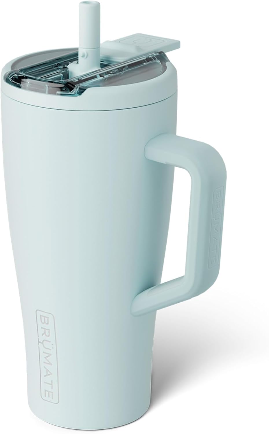 BrüMate Era Flip 30oz Tumbler with 100% Leakproof Covered Straw Lid | Hygienic Covered Straw | Insulated Stainless Steel Water Bottle with Handle | Cup Holder Friendly | BPA-Free (Sage)
