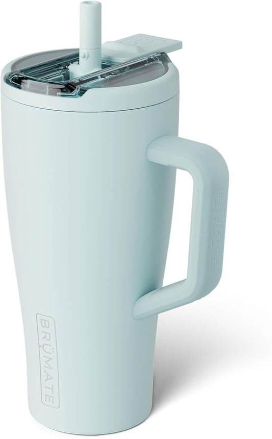 BrüMate Era Flip 30oz Tumbler with 100% Leakproof Covered Straw Lid | Hygienic Covered Straw | Insulated Stainless Steel Water Bottle with Handle | Cup Holder Friendly | BPA-Free (Sage)