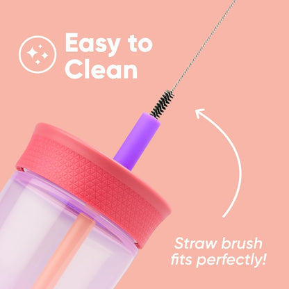 Owala Kids BPA-Free Plastic Tumbler with Spill Resistant Flexible Straw, Easy to Clean, Kids Water Bottle, Great for Travel, Dishwasher Safe, 15 Oz, Skate Park