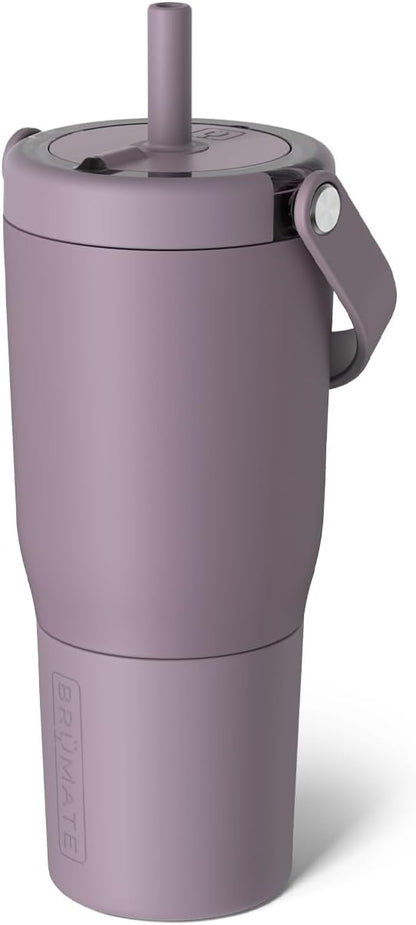 BrüMate Resa 35oz 100% Leakproof Tumbler w/Handle & Straw | Flexible SoftSip Straw | Silicone Sleeve for Durability | Stainless Steel | Cup Holder & Travel Friendly Water Bottle (Java)