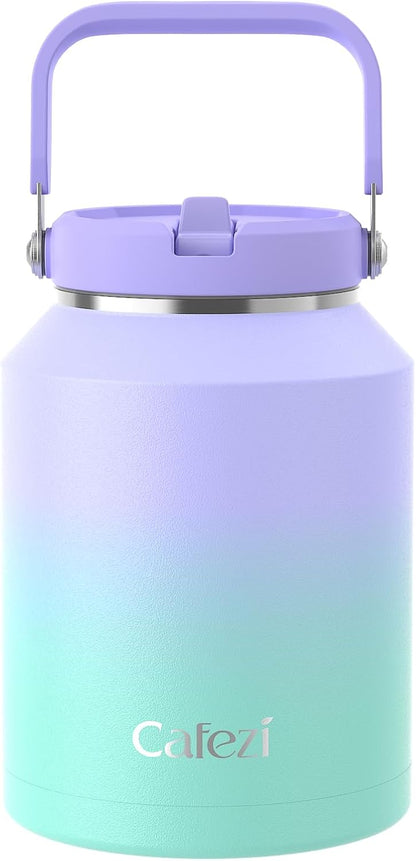40 oz Insulated Tumbler with Top Handle and Flip Straw, Vacuum Insulated Stainless Steel Cup with Leak-Proof Lid, Sweat-Free, Fits Cup Holder, Keeps Ice Cold up to 30 Hours