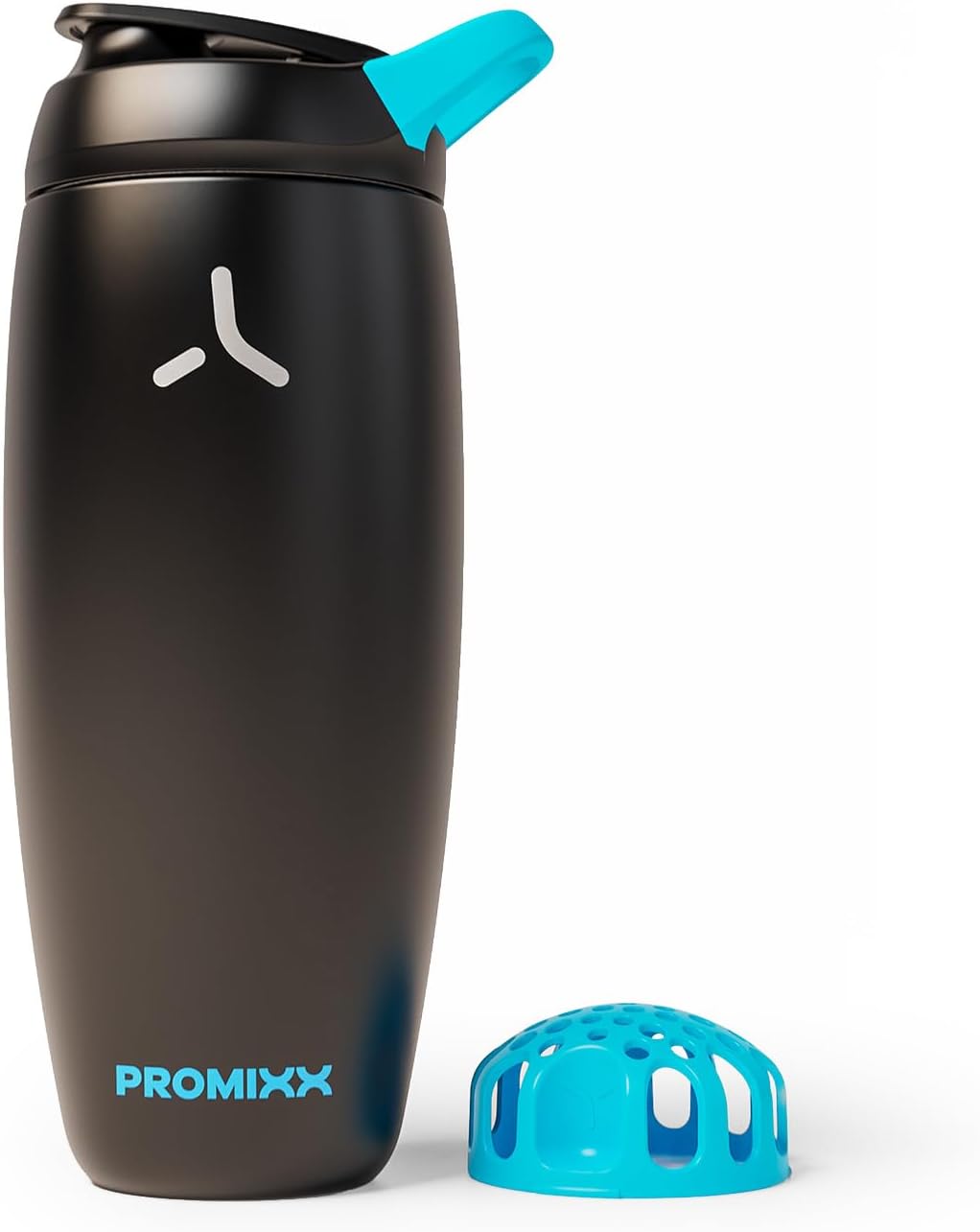 Promixx Pursuit Insulated Shaker Bottle – 18oz Double-Wall Stainless Steel Protein Mixer with Snap-Fit Agitator for Smooth Ice-Cold Shakes – Leak-Proof Gym Shaker Cup for Fitness – Midnight Blue
