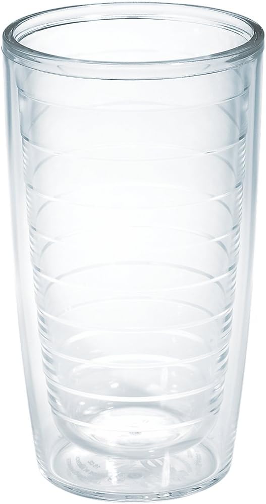 Tervis Clear & Colorful Tabletop Made in USA Double Walled Insulated Tumbler Travel Cup Keeps Drinks Cold & Hot, 16oz Mug, Clear