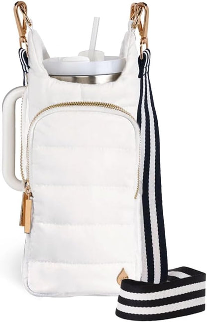 WanderFull Original HydroBag Handle® Zipper Slot for Handle, Hands-Free Crossbody Water Bottle Holder & Tumbler Accessories