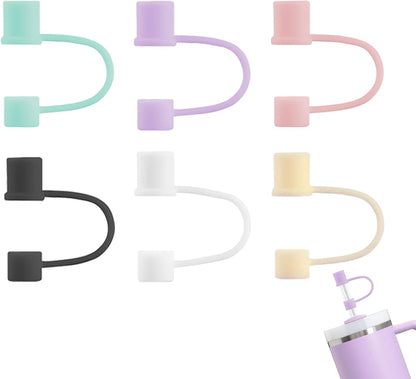 6|12 Pack 0.4in/10mm Straw Toppers, for Stanley Straw Covers Cap for Tumblers for Stanley 14|20|30|40|64 Oz Cup, Silicone Dust-Proof Caps（ Cup is Not Included）, 6 Pack