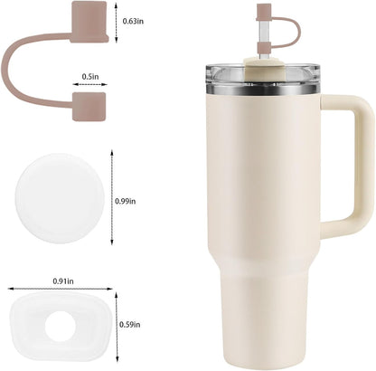 MOLOSLEEVE 21 Colors Straw Toppers Include A Set of Leak-proof Plugs, for Stanley Straw Covers Cap for Stanley Cup 2.0 30oz, 40oz, Silicone, Dust-Proof （Clear）